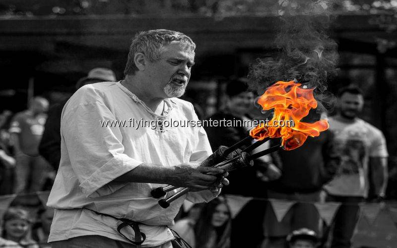 Fire Performance in a Jester Show