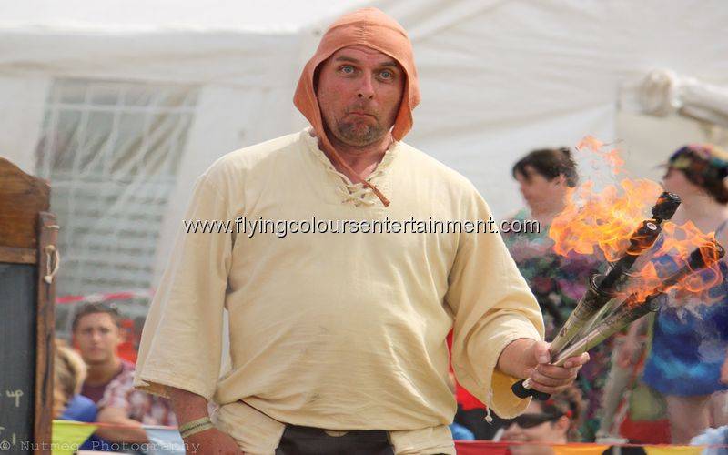 Fire Performance in a Jester Show